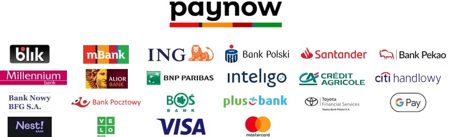 Belka dostępnych płatności Paynow